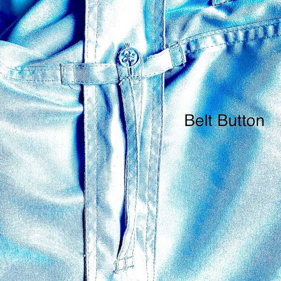 Eddie Bauer Vintage Trench Coat Light Blue Belted Lightweight Water-Resistant - Picture 6 of 16